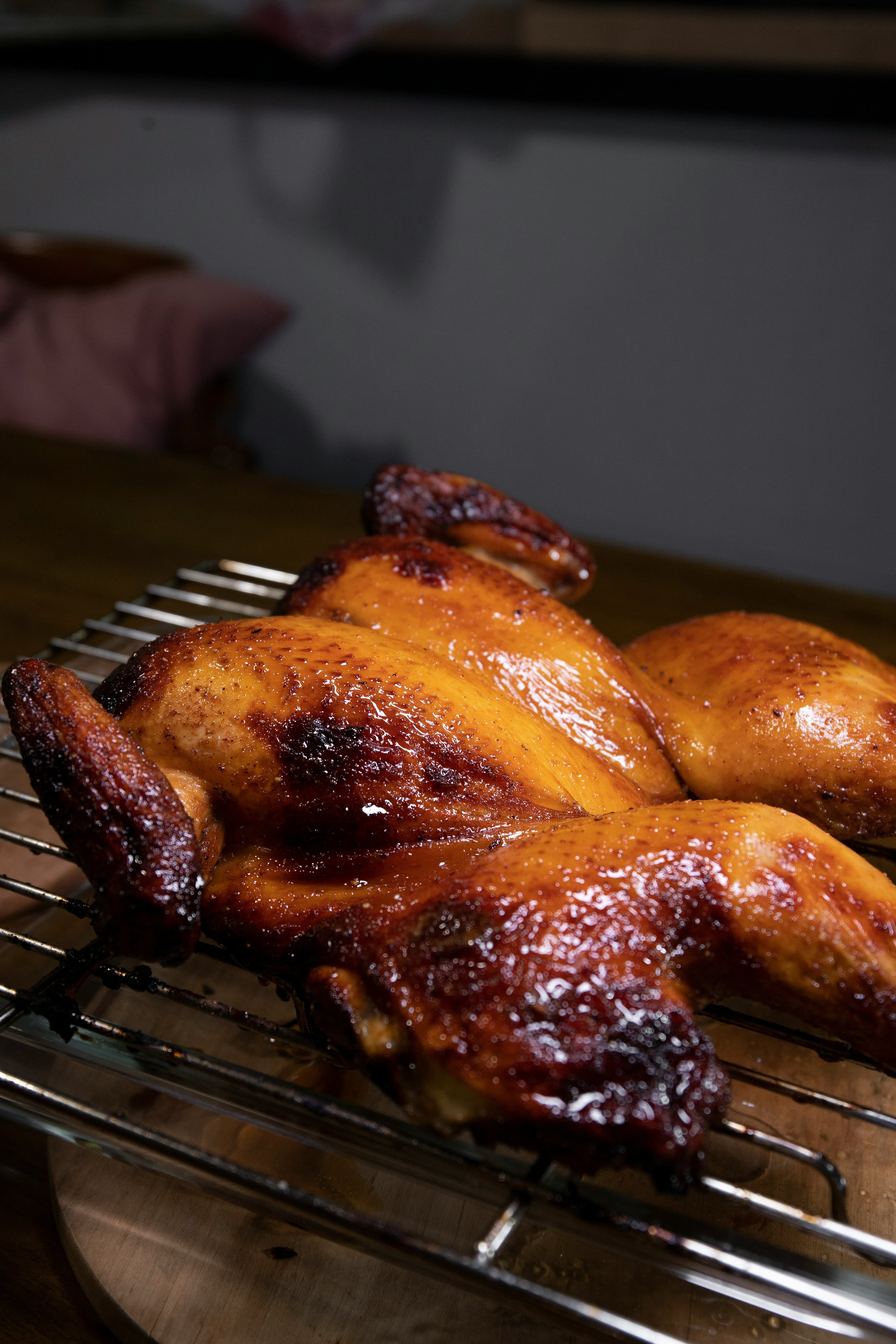 Chicken on a charcoal grill